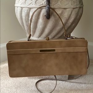 Faux leather brown envelope vintage clutch